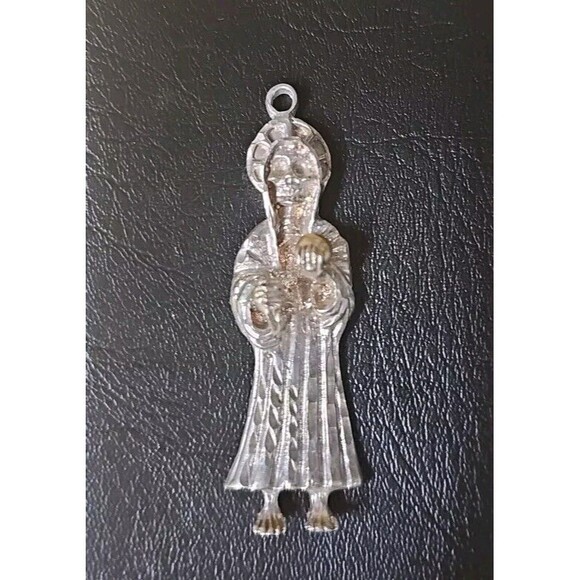 Unbranded Other - Santa Muerte Grim Reaper Santisima Muerte 925 Silver Pendant Charm Muerte Dije